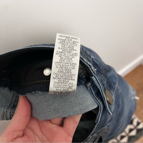 DEMOCRACY AB Technology Distressed Medium Wash Raw Hem Skinny Jeans Size 8 - Picture 8 of 11